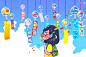 Blue and Yellow - Illustrations & Gif : A Personal Project , a personal stories.  Blue and Yellow, Calm but Mellow.