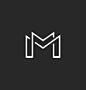 Letter m logo or two modern monogram symbol mockup vector