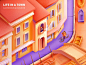 Life in a town - Old Buildings ( PS ) building roof music camera bike bridge boat venice italy orange zhang city town illustration 张小哈