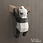Cute Panda Papercraft, DIY Paper Sculpture, Wall Decor