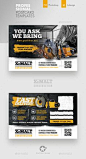 Construction Postcard Template PSD, InDesign INDD