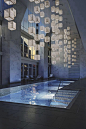 wonderful indoor pool with lanterns