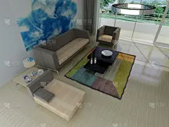 三维图形,住宅内部,水平画幅,形状,无人,玻璃,家具,居住区,现代,沙发