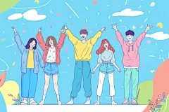 年轻人青年人物图片插画图