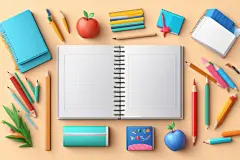 文具包装校园学习工具元素插画