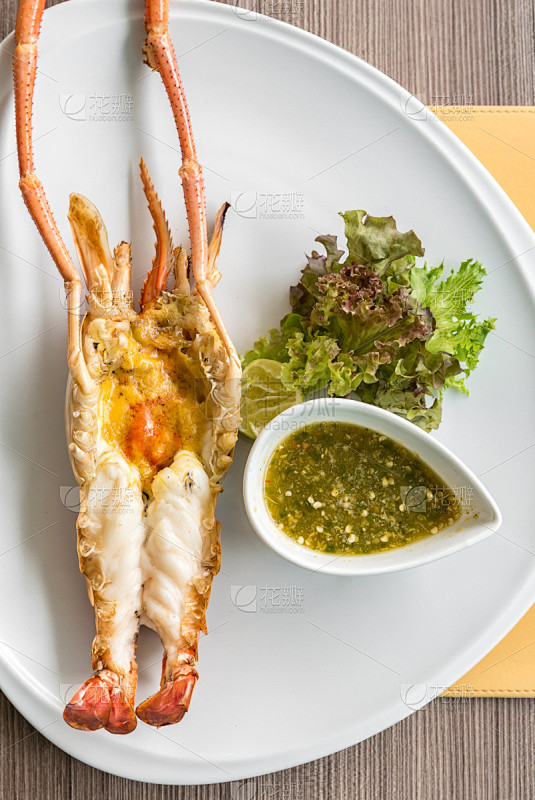 格子烤肉,对虾,斑节对虾,钻头,热,牛奶...