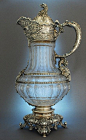 玻璃鑲銀葡萄酒壺，100多年前的工艺和技术。@北坤人素材