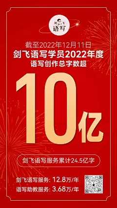 语写2022年总字数超10亿海报