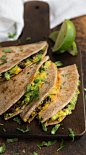 Chipotle Black Bean and Avocado Quesadilla | @naturallyella