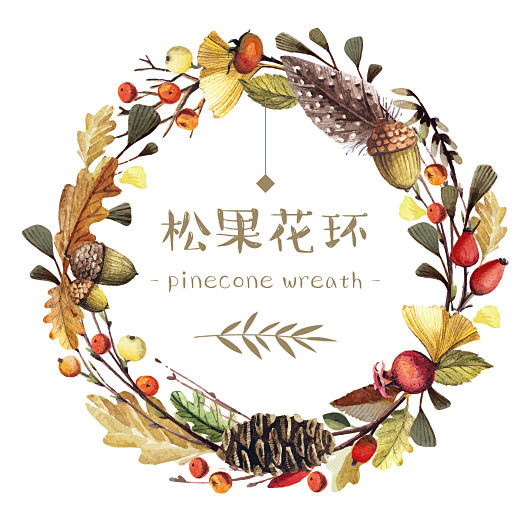 【现货】页岩组 原创和纸胶带 松果花环-...