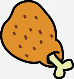 卡通鸡腿免抠素材_新图网 https://ixintu.com 美食 食物 餐饮 高热量 鸡腿