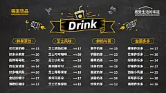 饮品店板报风菜单横屏海报