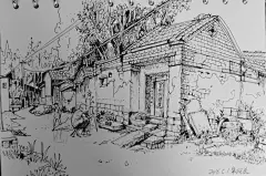 山东新泰泉河庄写生。老吴家的老房子。