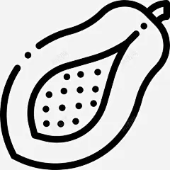 木瓜热带16线形图标高清素材 标志 设计图片 页面网页 平面电商 创意素材 png素材