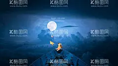 高清电脑桌面  - 源文件下载【酷图网】高清桌面,女孩,纸飞机,月亮,唯美桌面,电脑壁纸