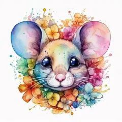 AI绘画之水彩动物头像