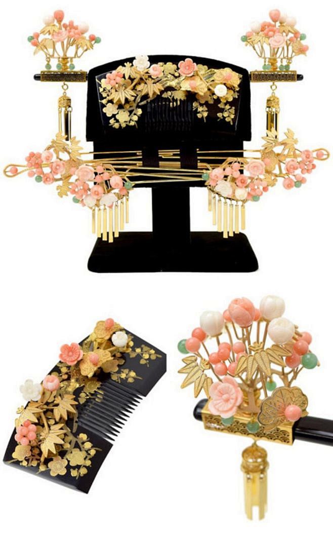 簪 (kanzashi)，和风，古风发饰...