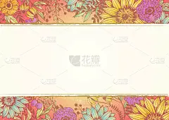 复古花卉背景材料流行笔迹插图婚礼请柬