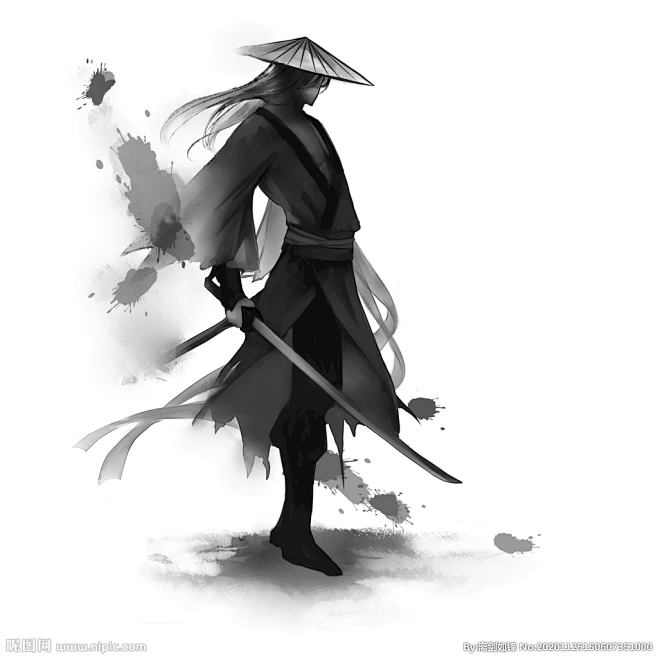 武侠侠客中国水墨古风人物侠客素-花瓣网