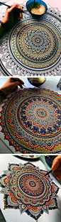 Intricate Mandalas Gilded with Gold Leaf by Artist Asmahan A. Mosleh: 