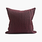 简约现代/样板房沙发床头靠包靠垫抱枕/酒红色花辫立体绗棉方枕-淘宝网