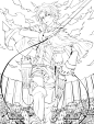 日本动漫线描素材图 (1091)