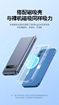 绿联无线磁吸充电宝10000毫安适用于magsafe苹果12iphone13华为超级快充PD20W双向闪充便携带支架移动电源-tmall.com天猫