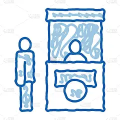 护照控制涂鸦图标手绘插图