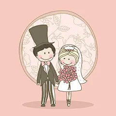 甜蜜手绘婚礼粉色贺卡背景矢量图平面广告 当天 设计图片 免费下载 页面网页 平面电商 创意素材