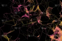 摘要三维技术与科学霓虹灯可视化。区块链和cryptocurrency。数字壁纸。经营理念。大数据和人