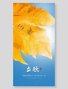 立秋节气节日简约大气创意摄影海报