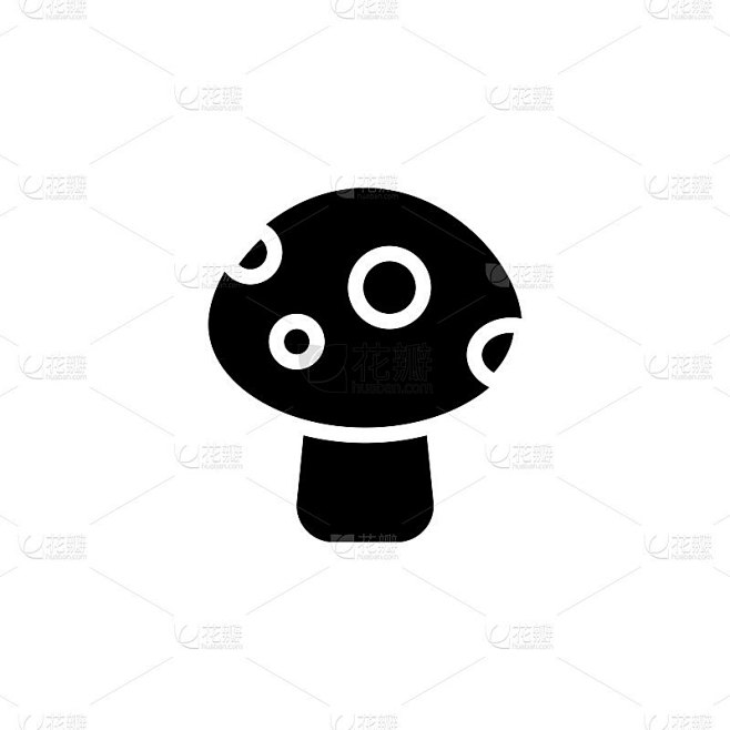矢量蘑菇图标。标识
