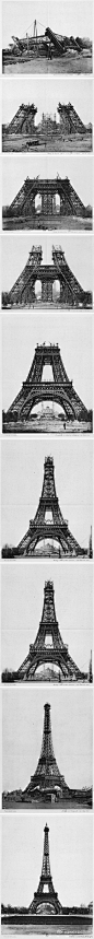 建筑规划景观设计资料：珍贵影像：修建中的埃菲尔铁塔