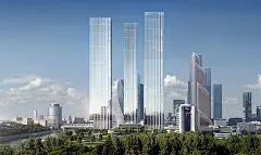 Premium residential complex &quot;Capital Towers&quot; : Keylight for Sergey Skuratov Architects - Premium residential complex visualisation project in Moscow, Krasnopresnenskaya embankment.