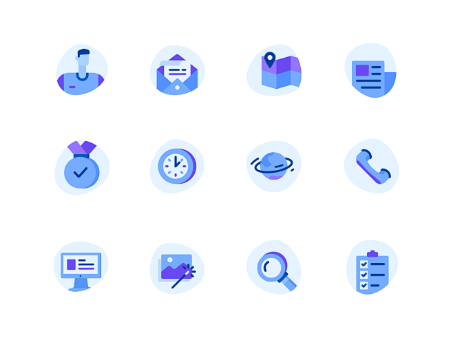 Icons set blue plane...