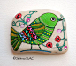 Hand Painted Stone Bird by ISassiDellAdriatico on Etsy, €25.00