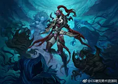 欧美风格大神namesjames作品，很多炉石的卡牌，喜欢这样的作品哦~ ​​​​