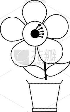 锅,动画片,园艺,黑白图片,可爱的,华丽的,浪漫,植物群,自然美,花