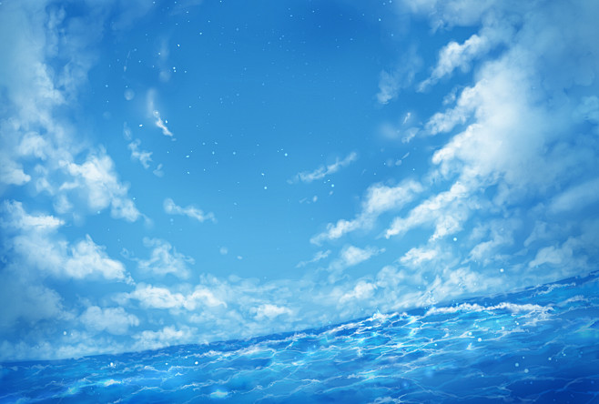 #オリジナル 空と海と青 - えいり的插...