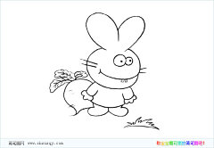 小兔子和萝卜的简笔画图片