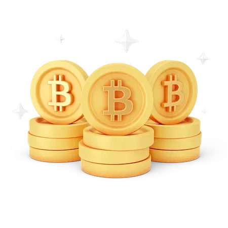 Bitcoin Coins  3D Ic...