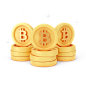 Bitcoin Coins  3D Icon