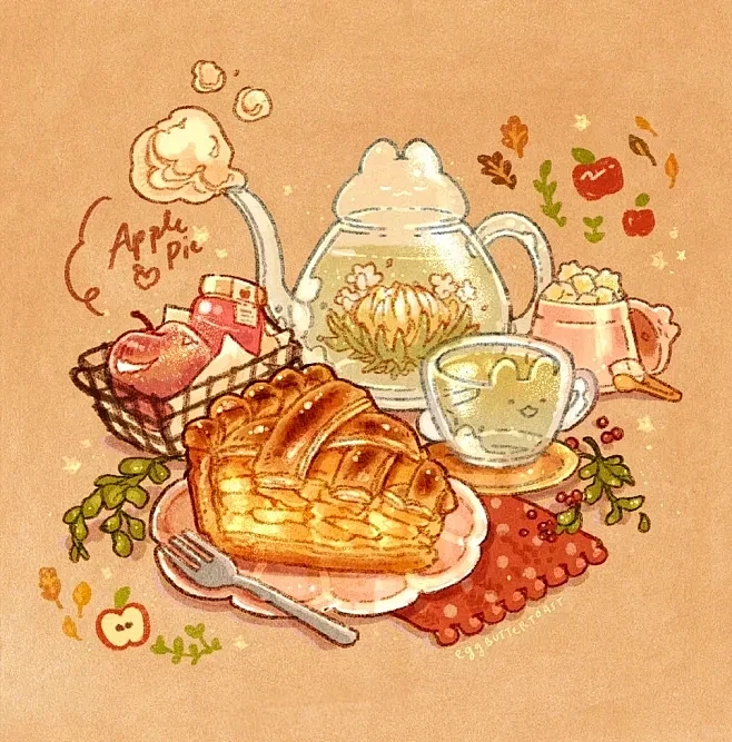 美食插画||哇～好治愈的下午茶☕ - 小...