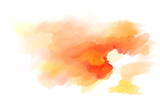 水彩橙色