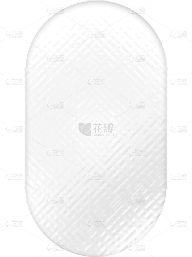 通用简约圆角半透明白色肌理玻璃边框素材