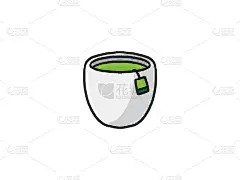 白色背景上可爱的涂鸦风格的茶杯。适用于印刷、网络、移动和信息图表。可爱的矢量手绘插图孤立。