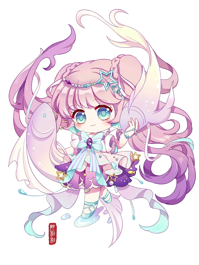 #十二星座拟人# - 双鱼座. (画师:阿相相_) 来源:@Yunduo·少女心-微博-花瓣网