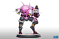 D.Va Statue, Dominic Qwek : I sculpted, posed and engineered D.Va's Meka for the collectible statue. Ehren Bienert worked on the female character. Paint by Laurel Austin. I was also involved in liaising with the factory throughout production. 

Assets wer
