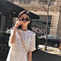 章若楠同款小姐姐连衣裙2019夏季大翻领娃娃领波点裙子小清新遮肉-淘宝网