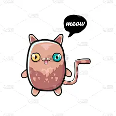 分离着色,可爱的,猫,可爱,白色背景,宠物,图像,哺乳纲,小的,坐